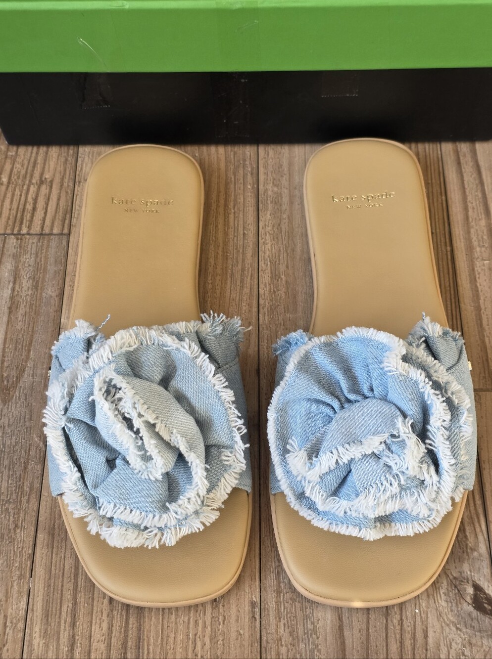 kate spade Flourish Denim Flat Sandals